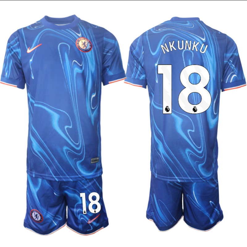 Men 2024-2025 Club Chelsea home Blue #18 Soccer Jersey->chelsea jersey->Soccer Club Jersey